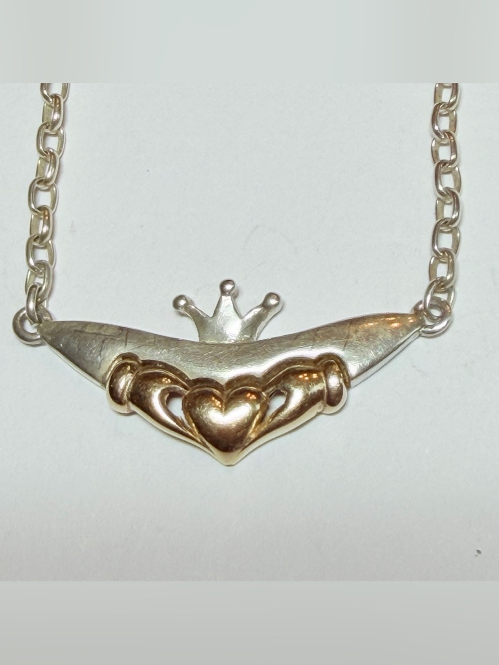 Claddagh Necklace Sterling Silver 10K Irish Rose Gold by My Irish Jeweler